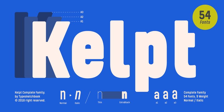 Пример шрифта Kelpt A1